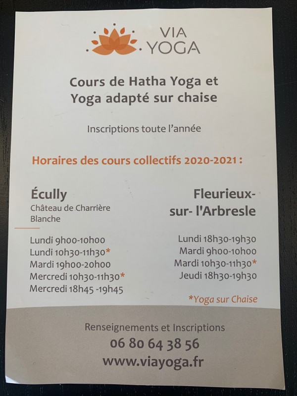 Ou trouver un cours de yoga sur chaise pour groupe dans l’Ouest lyonnais proche de Lyon 